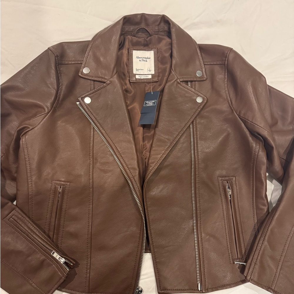 Brown Faux Leather Jacket